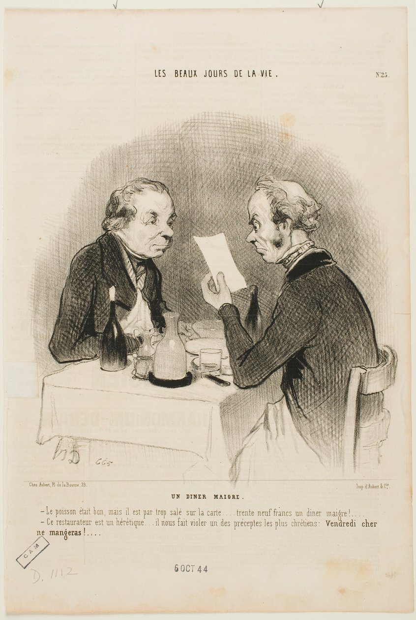 Eine leichte Mahlzeit von Honoré Daumier