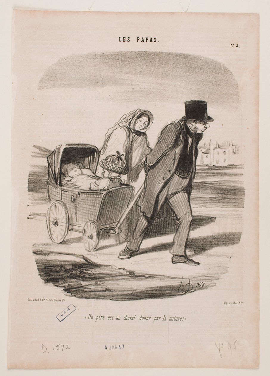 Ein Vater ist ein von der Natur bereitgestelltes Pferd von Honoré Daumier