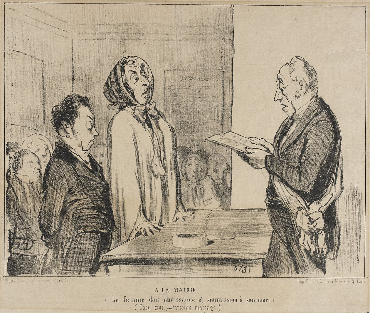 Im Rathaus... von Honoré Daumier