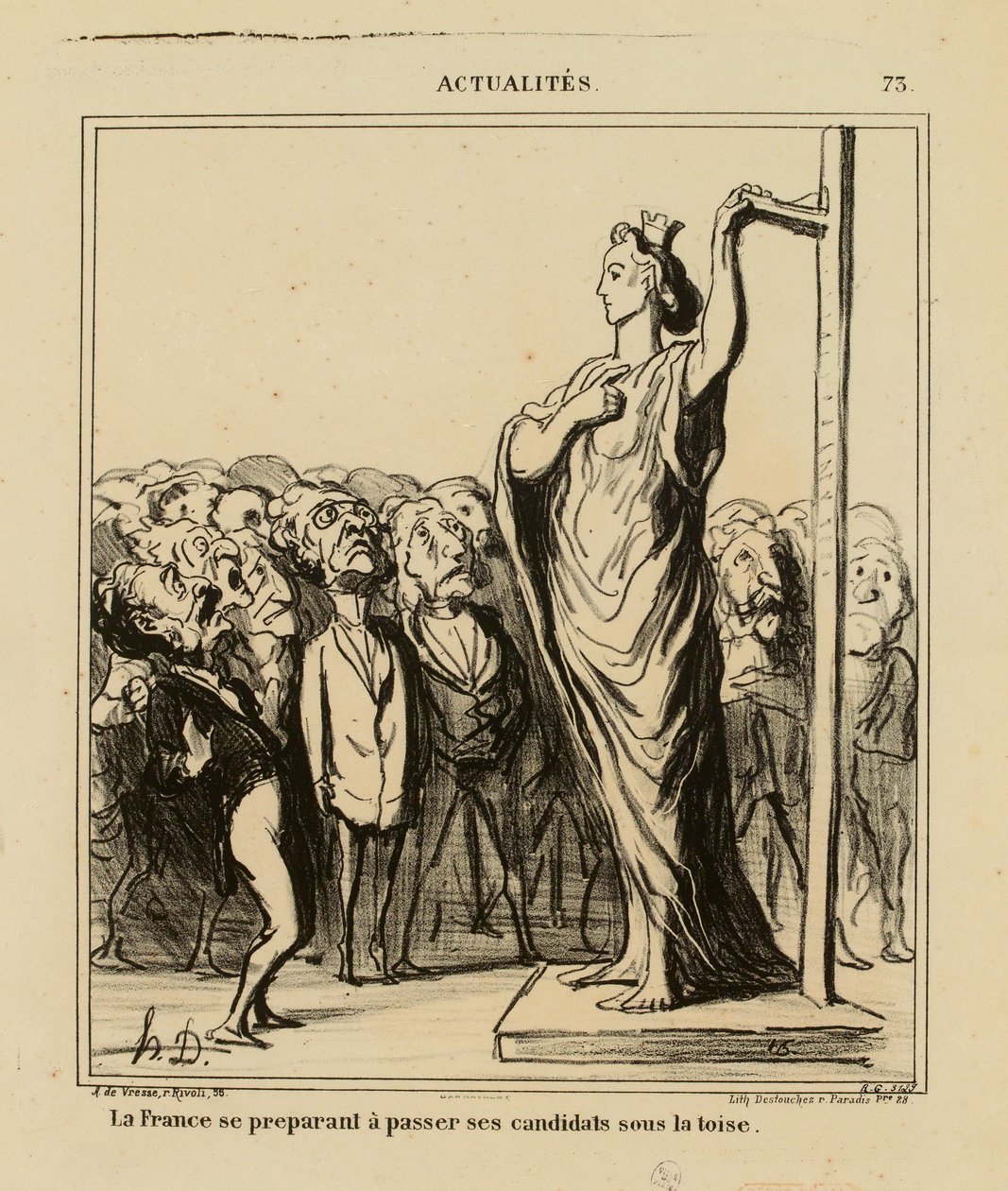 Aktualitäten Nr. 73: Frankreich bereitet sich darauf vor, seine Kandidaten zu messen von Honoré Daumier