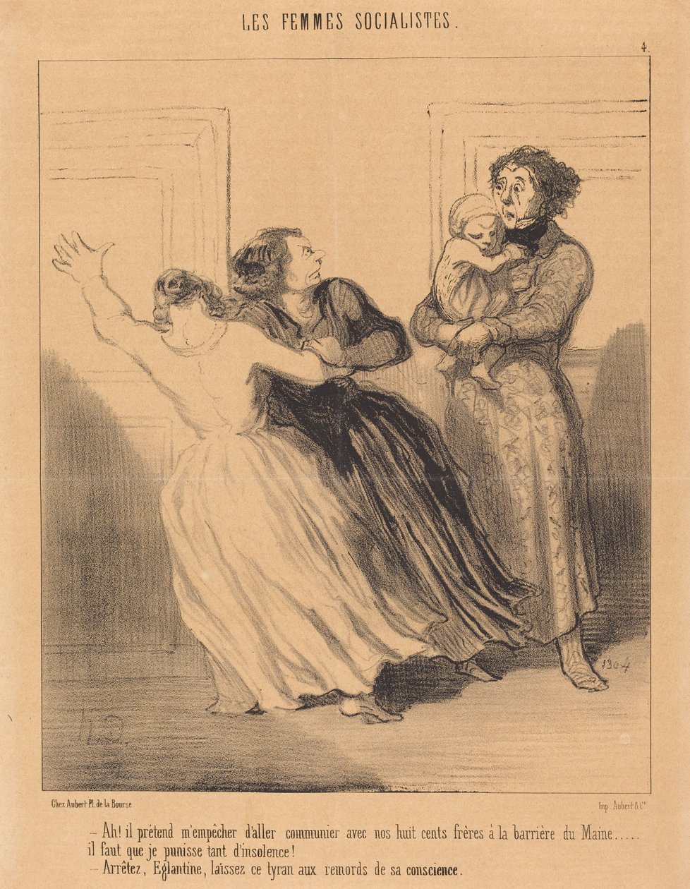 Ach! Er will mich daran hindern, zu gehen... von Honoré Daumier