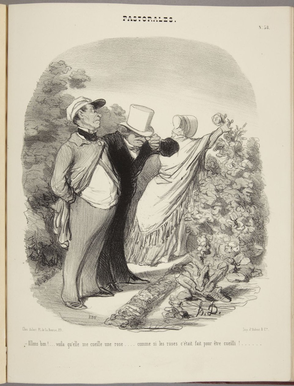 Na schön!...jetzt pflückt sie mir eine Rose...als wären Rosen zum Pflücken da!... von Honoré Daumier