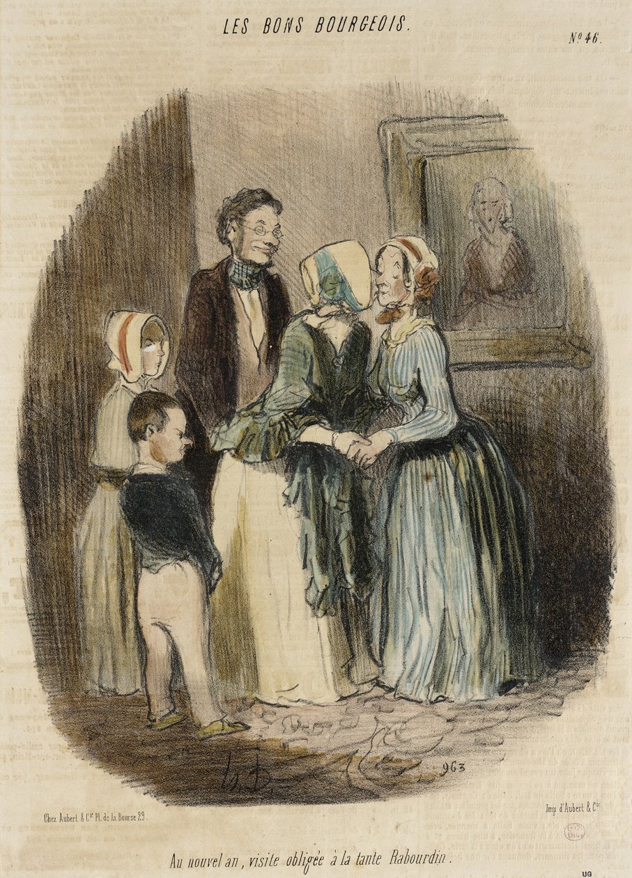 Zu Neujahr der obligatorische Besuch bei Tante Rabourdin von Honoré Daumier