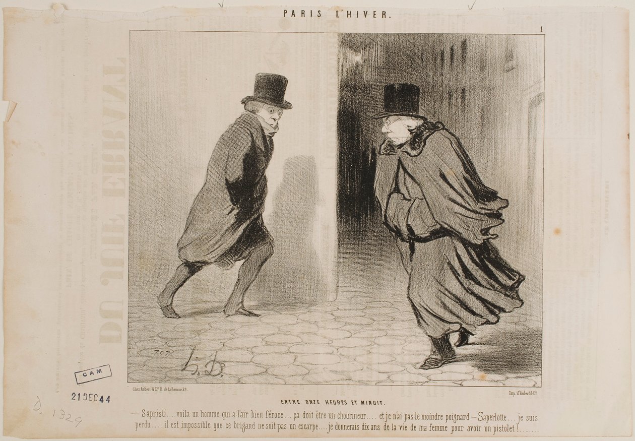 Zwischen 11 Uhr und Mitternacht von Honoré Daumier