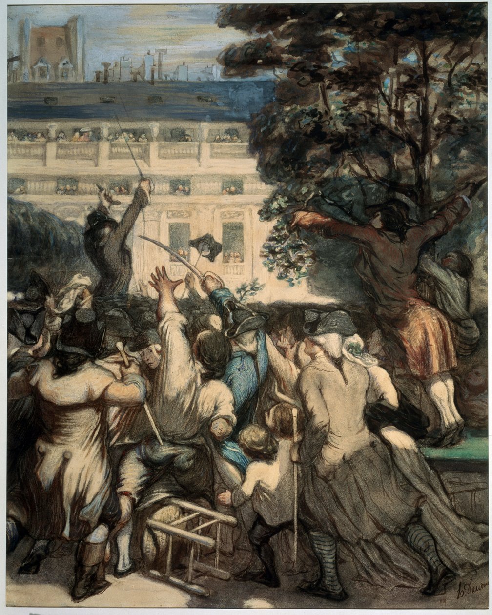 Camille Desmoulins (1760-1794) spricht zu den Patrioten im Garten des Palais Royal von Honoré Daumier