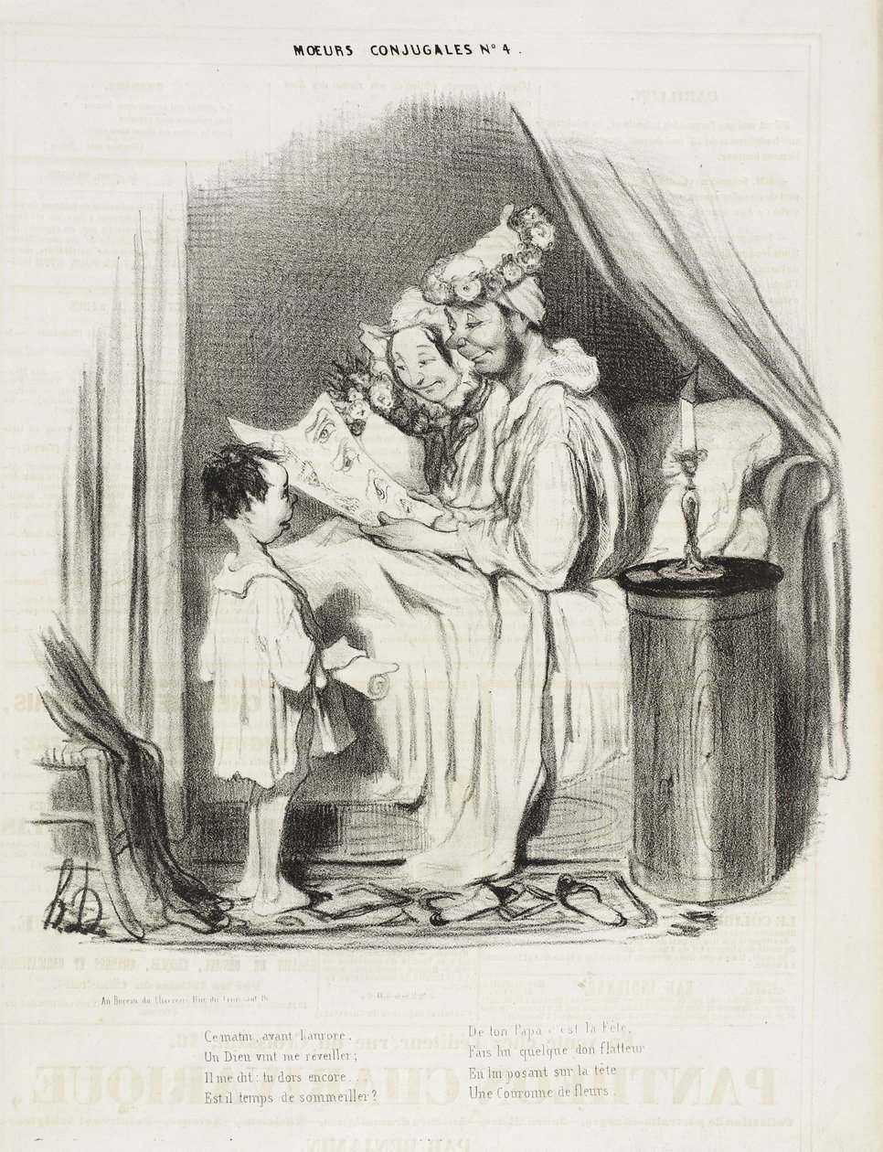 Heute Morgen, vor der Morgendämmerung, kam ein Gott, um mich zu wecken... von Honoré Daumier