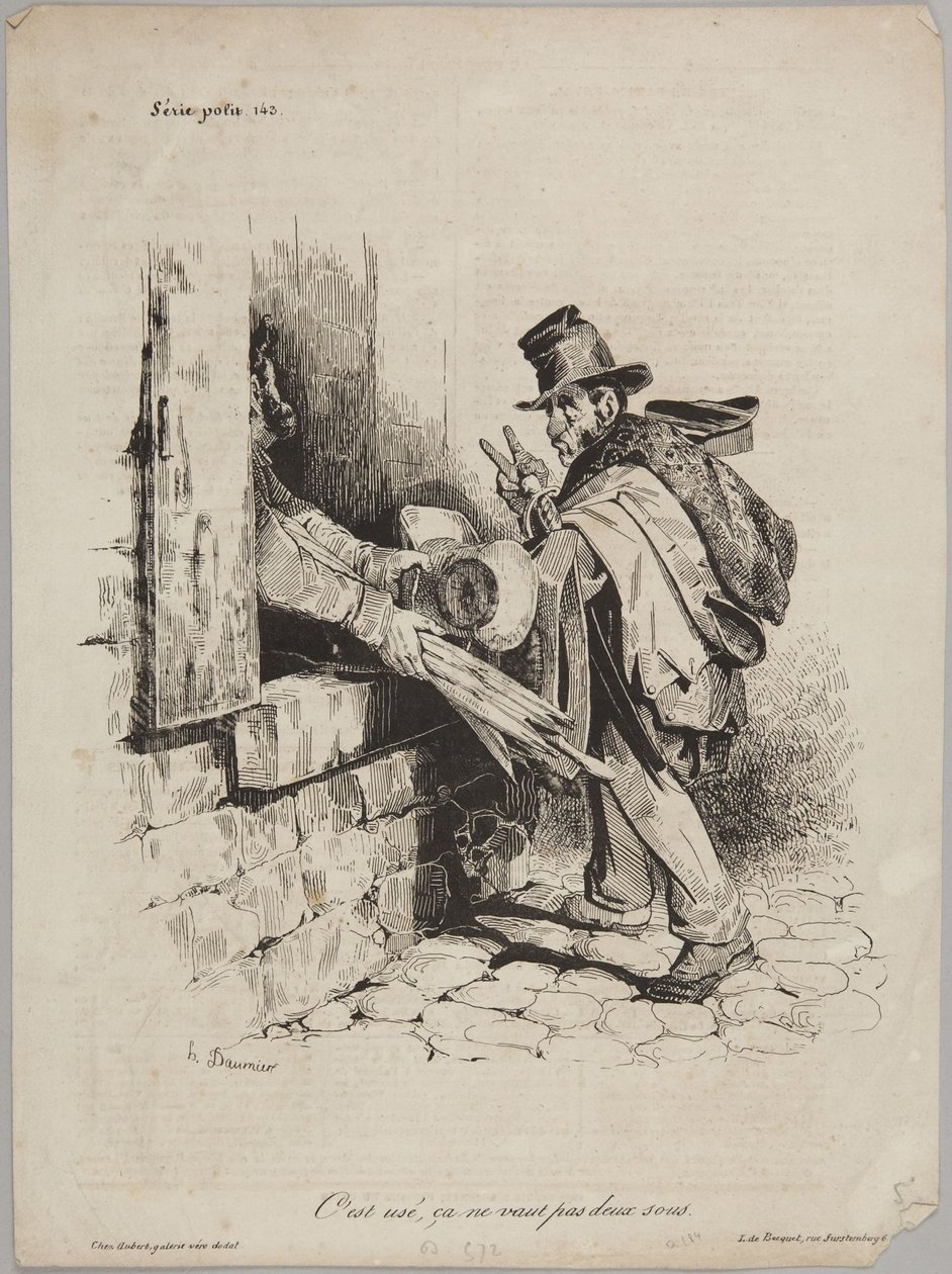 Das ist abgenutzt, das ist nicht zwei Sous wert, Nummer 143 aus der Serie Série Politique aus Le Charivari von Honoré Daumier
