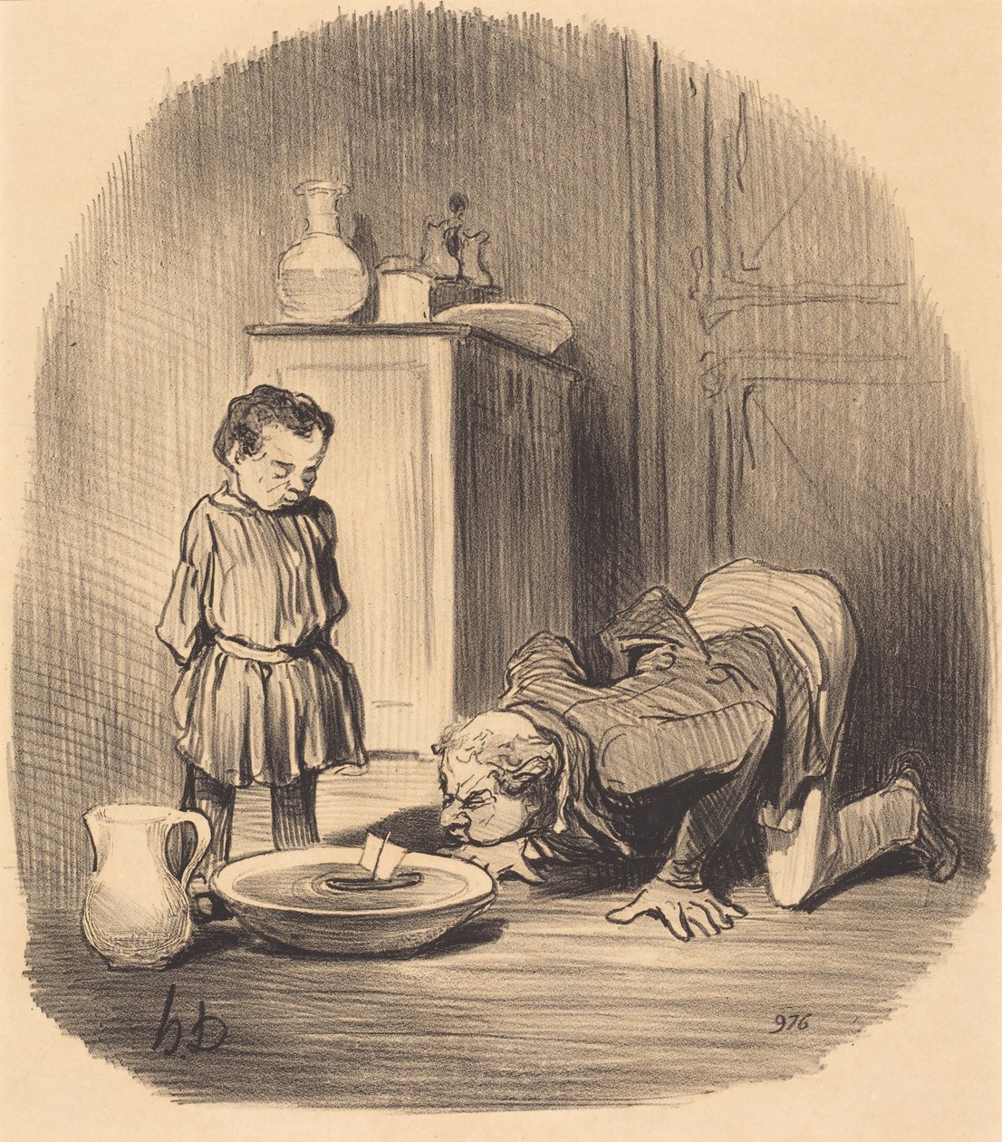 Wie man... den Geschmack an der Schifffahrt vermittelt von Honoré Daumier