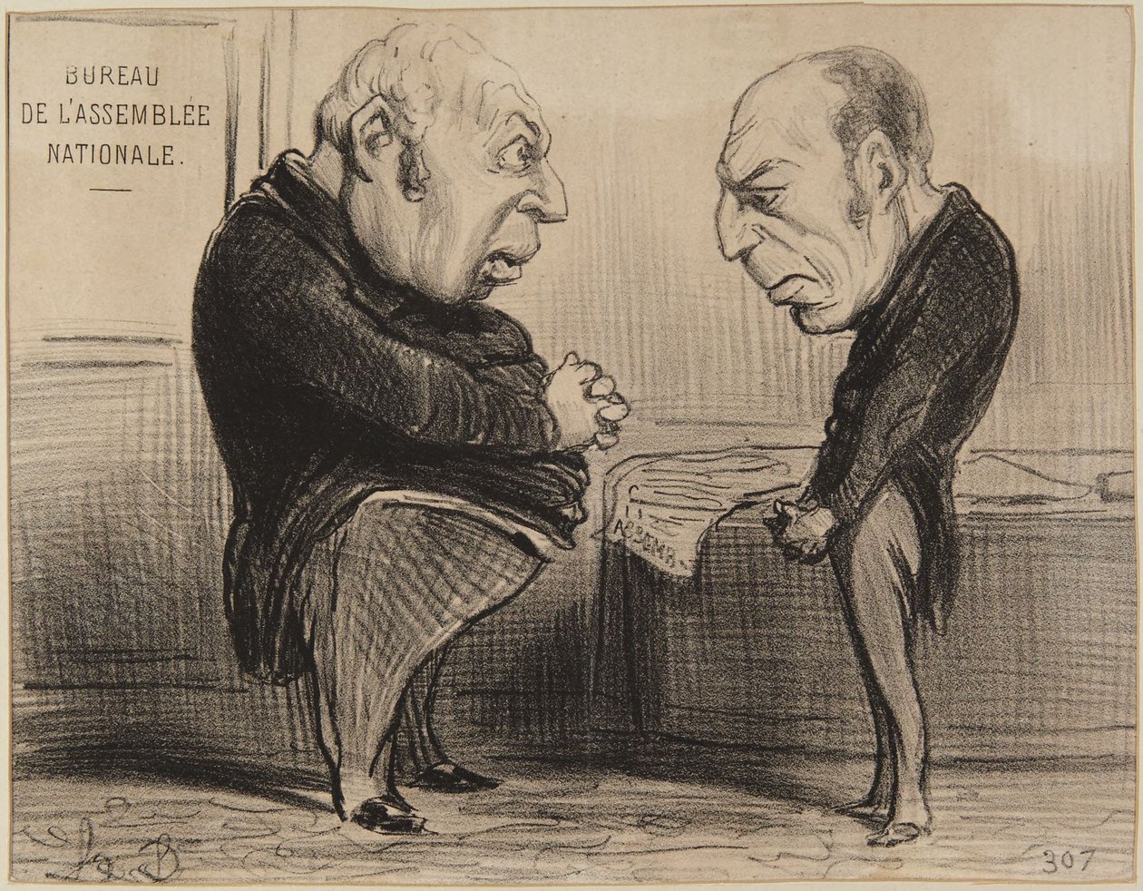 „Verwirrung um die Fusion!“ von Honoré Daumier