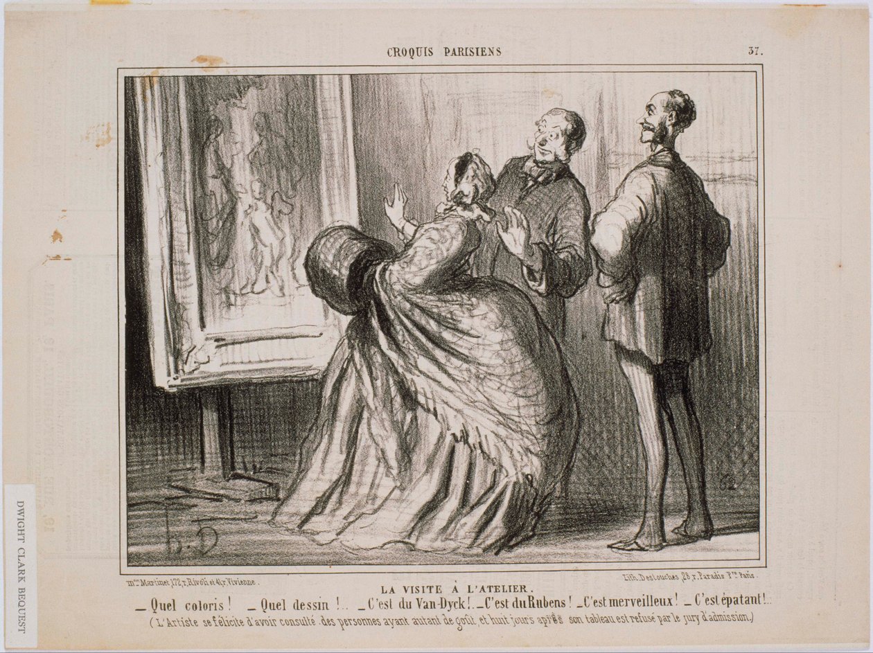 Pariser Skizzen: Der Atelierbesuch: Welche Farben! Welche Zeichnung! Es ist von Van Dyck von Honoré Daumier