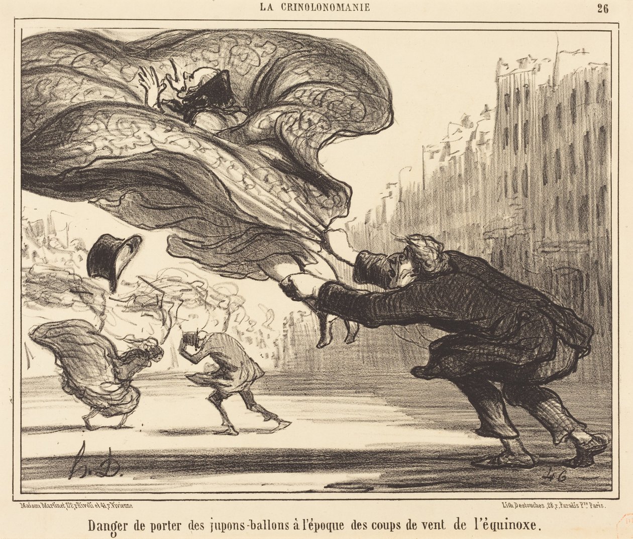 Die Gefahr, Reifröcke zu tragen... von Honoré Daumier