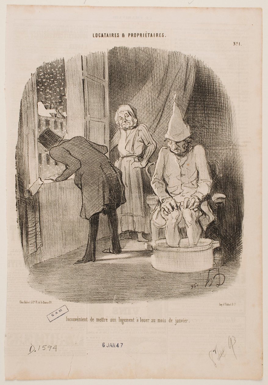 Der Nachteil, wenn man seine Wohnung im Januar zur Vermietung anbietet von Honoré Daumier