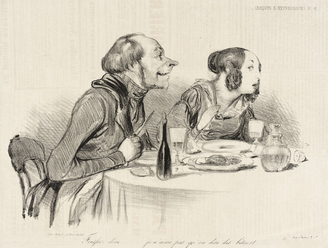 Hören Sie auf...ich mag es nicht, wenn man Dummheiten sagt... von Honoré Daumier