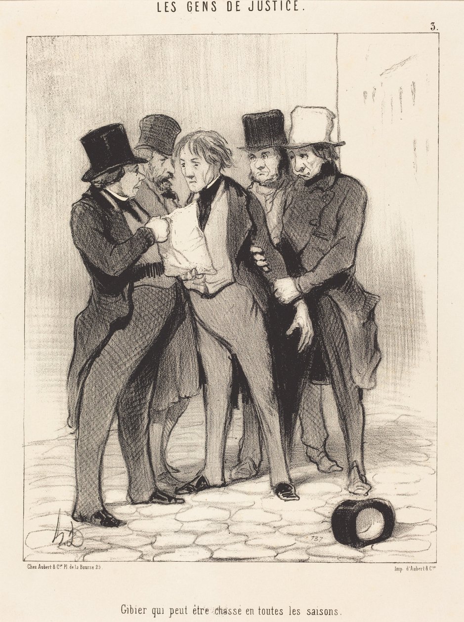 Wild, das zu allen Jahreszeiten gejagt werden kann von Honoré Daumier