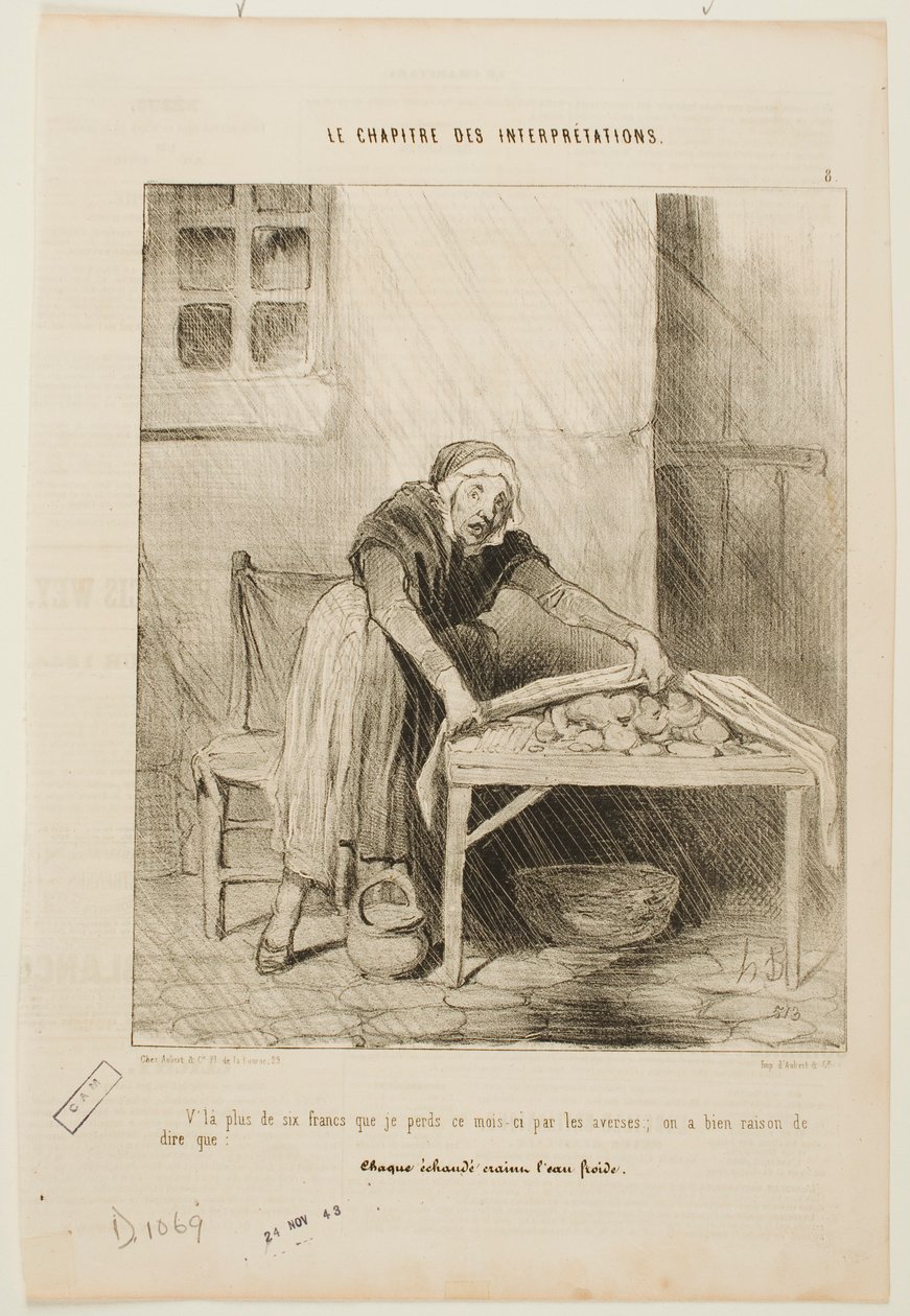 Ich habe diesen Monat wegen der plötzlichen Regenschauer mehr als sechs Francs verloren von Honoré Daumier