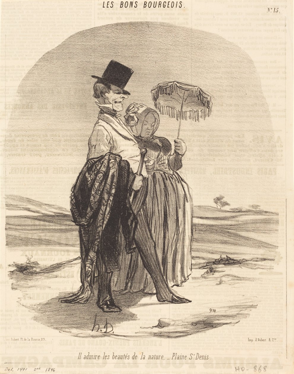 Er bewundert die Schönheiten der Natur - Plaine St. Denis von Honoré Daumier