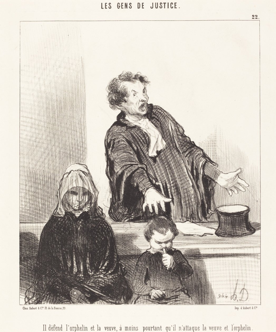Er verteidigt die Waise und die Witwe, es sei denn ... von Honoré Daumier