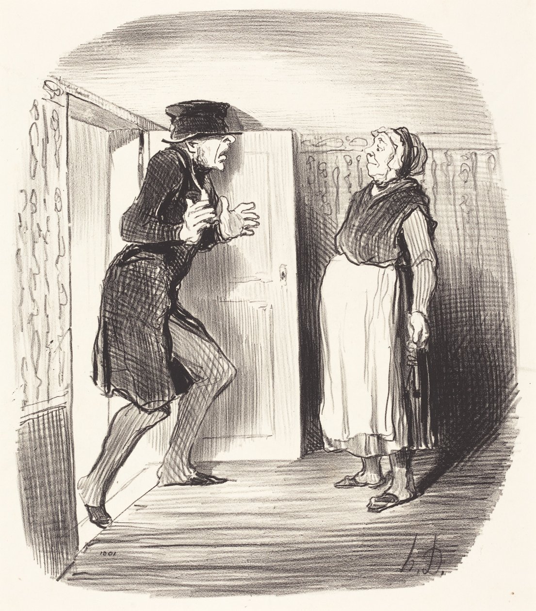 Unannehmlichkeit, ein Zwischengeschoss ohne Vorsicht zu besuchen von Honoré Daumier