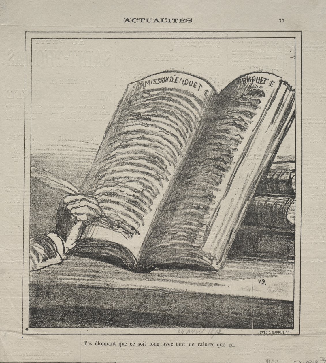 Actualités (Nr. 77): Sei nicht erstaunt, dass es lang und mit vielen Korrekturen ist von Honoré Daumier
