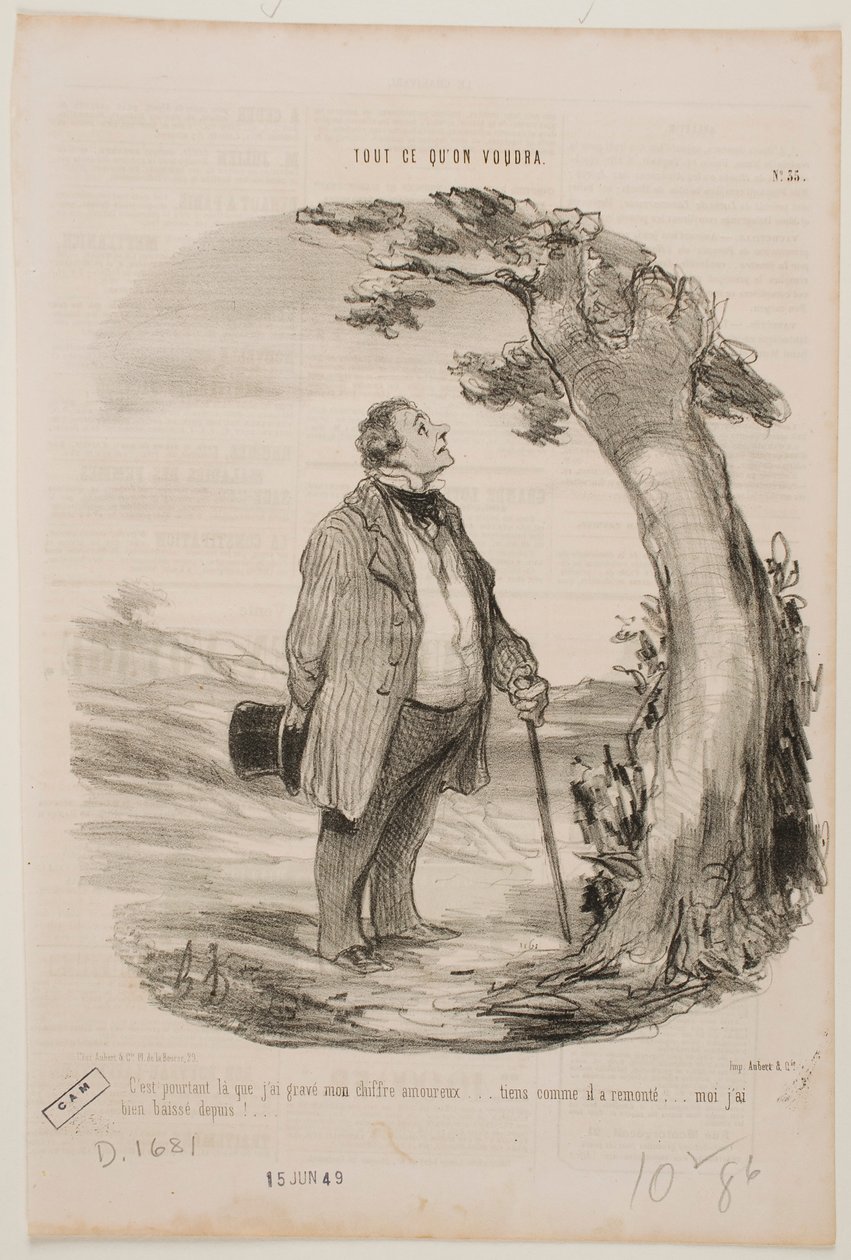Hier habe ich meine Liebesinitialen eingraviert... von Honoré Daumier