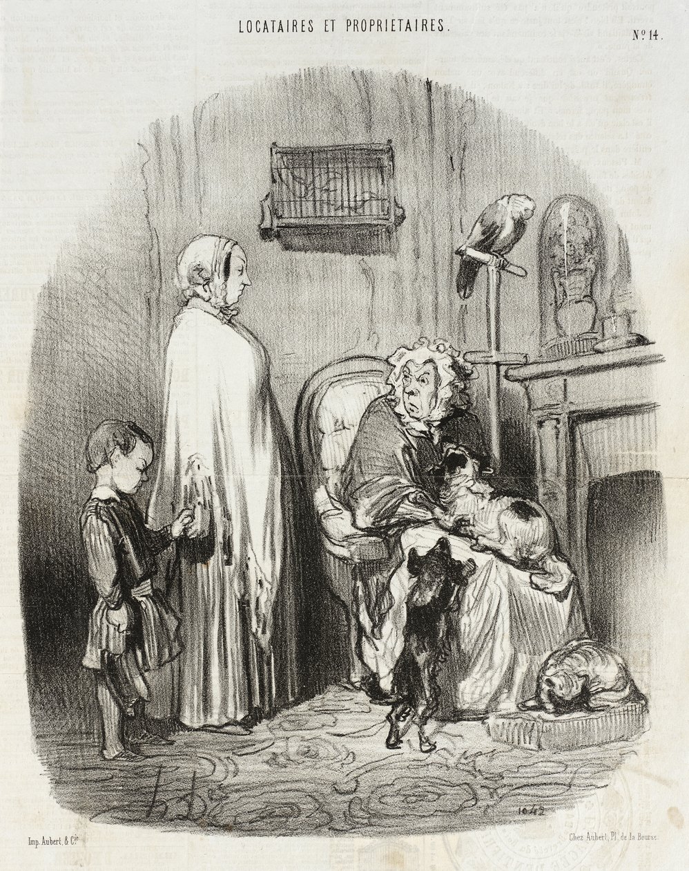 Ich vermiete nicht an Leute mit Kindern!... von Honoré Daumier