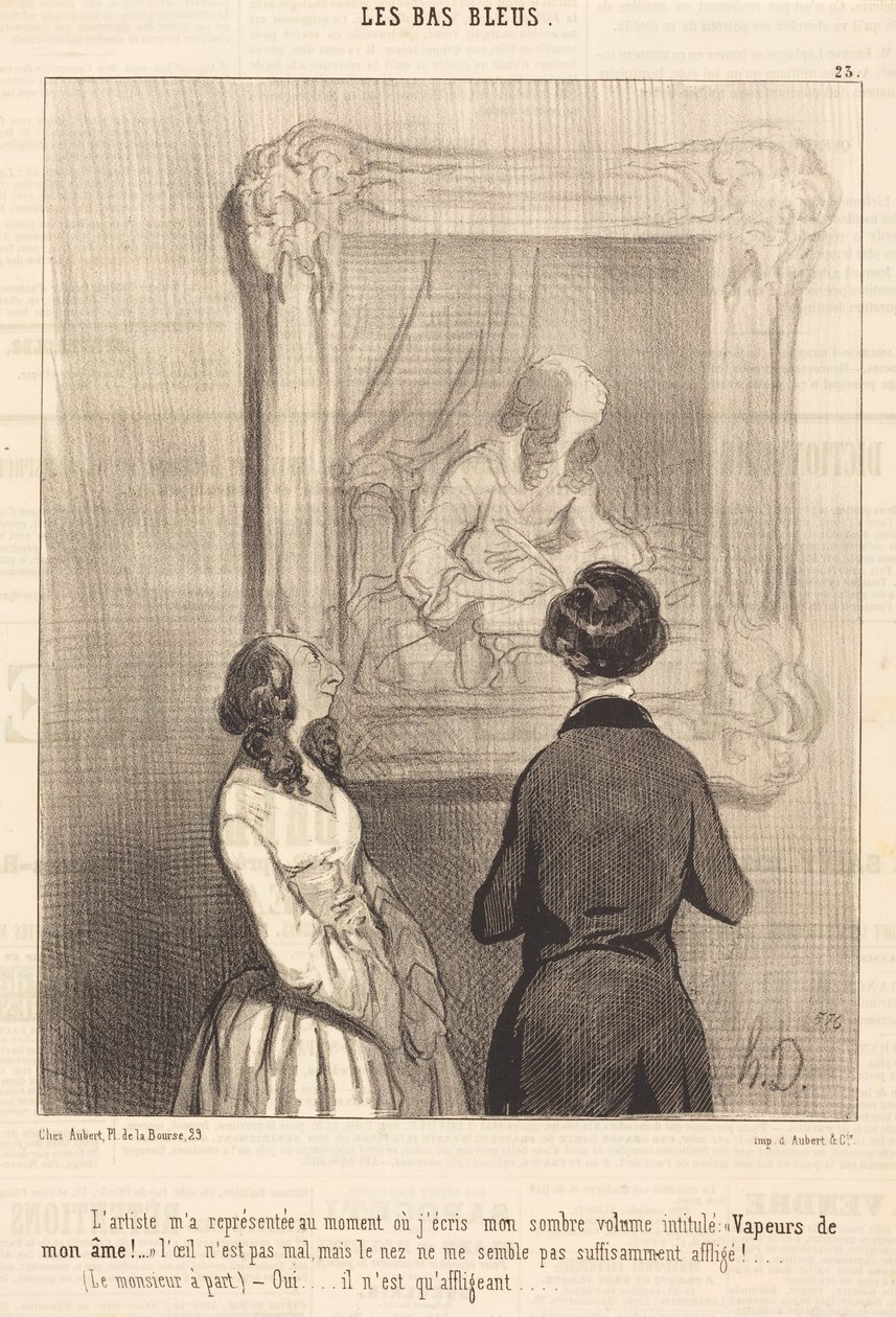 Der Künstler hat mich dargestellt, als ich schreibe von Honoré Daumier