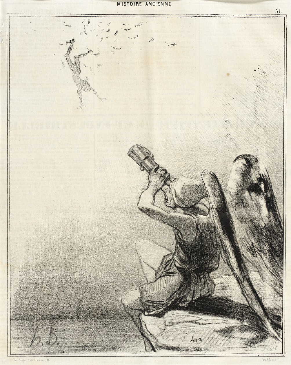 Der Sturz des Ikarus von Honoré Daumier