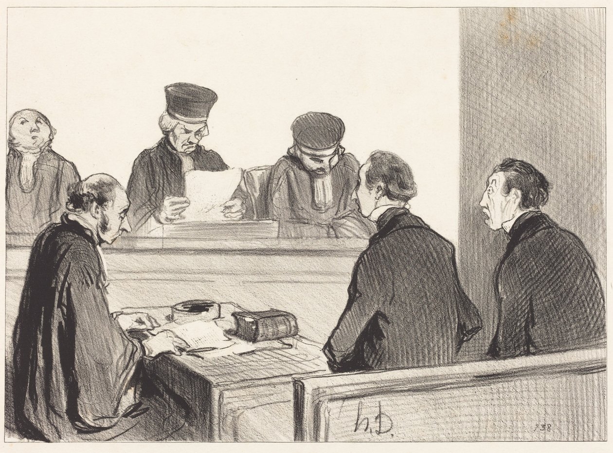 Der Hof, der das Urteil verkündet... von Honoré Daumier