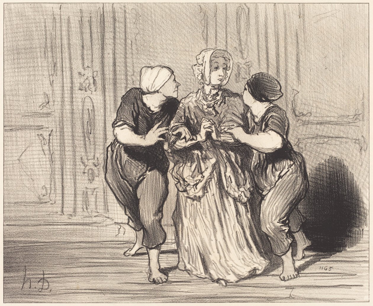 Das schöne Geschlecht in der Schwimmschule von Honoré Daumier