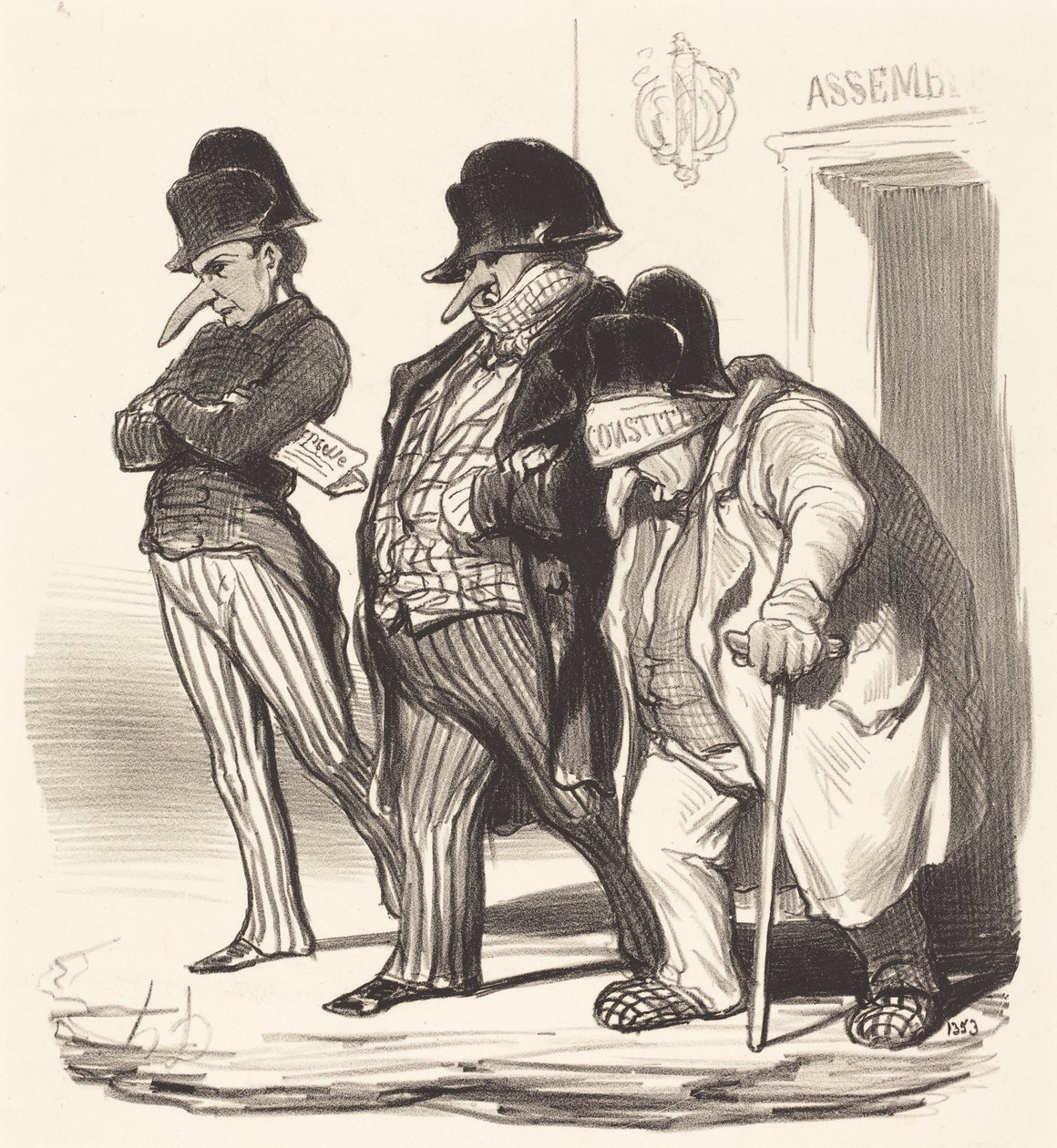 Die napoleonischen Zeitungen verlassen die Nationalversammlung... von Honoré Daumier