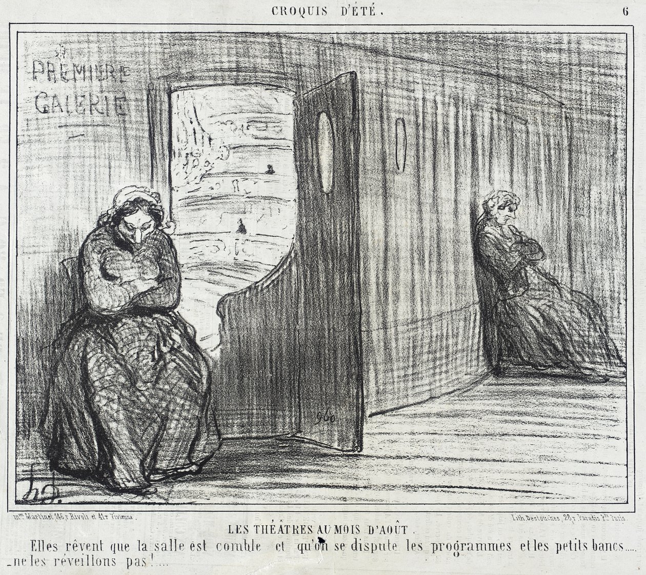 Die Theater im Monat August von Honoré Daumier