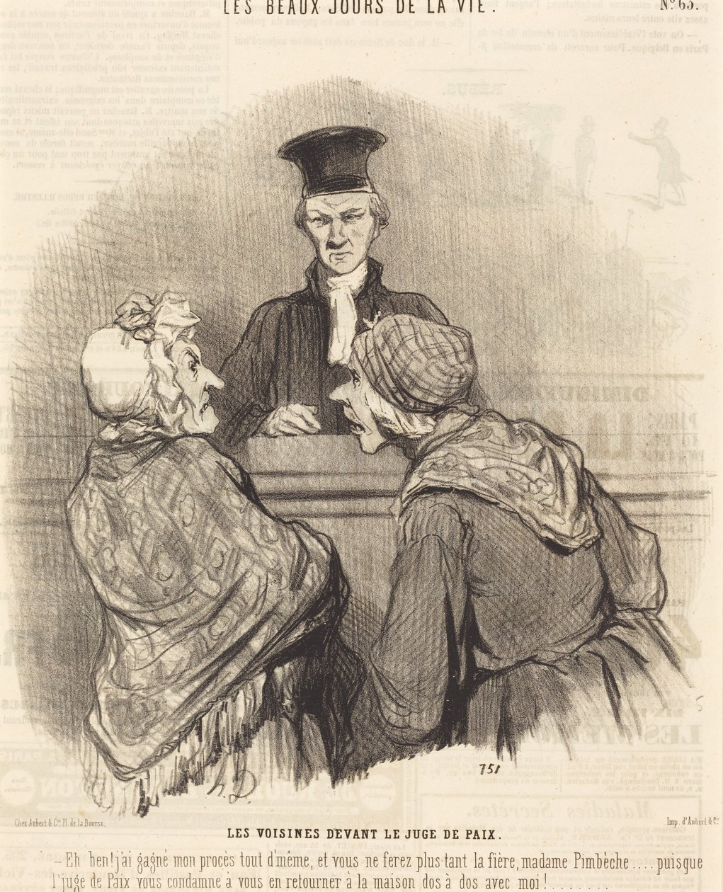 Die Nachbarn vor dem Friedensrichter von Honoré Daumier