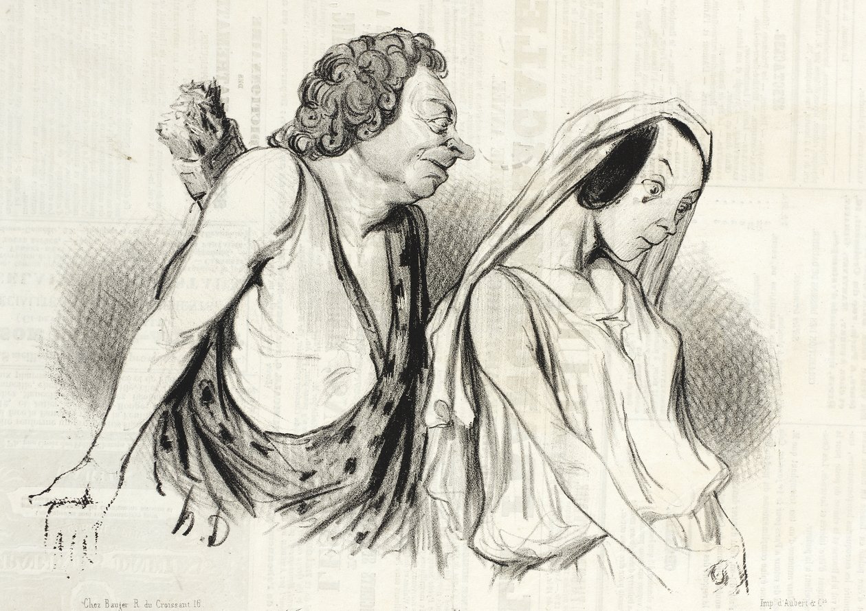 Mein Wagen, meine Wurfspeere ... (Phädra) von Honoré Daumier