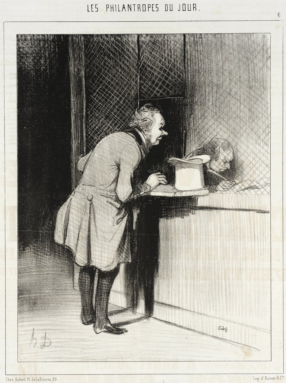 Monsieur, ich spende für das Erdbeben in den Batignolles... von Honoré Daumier