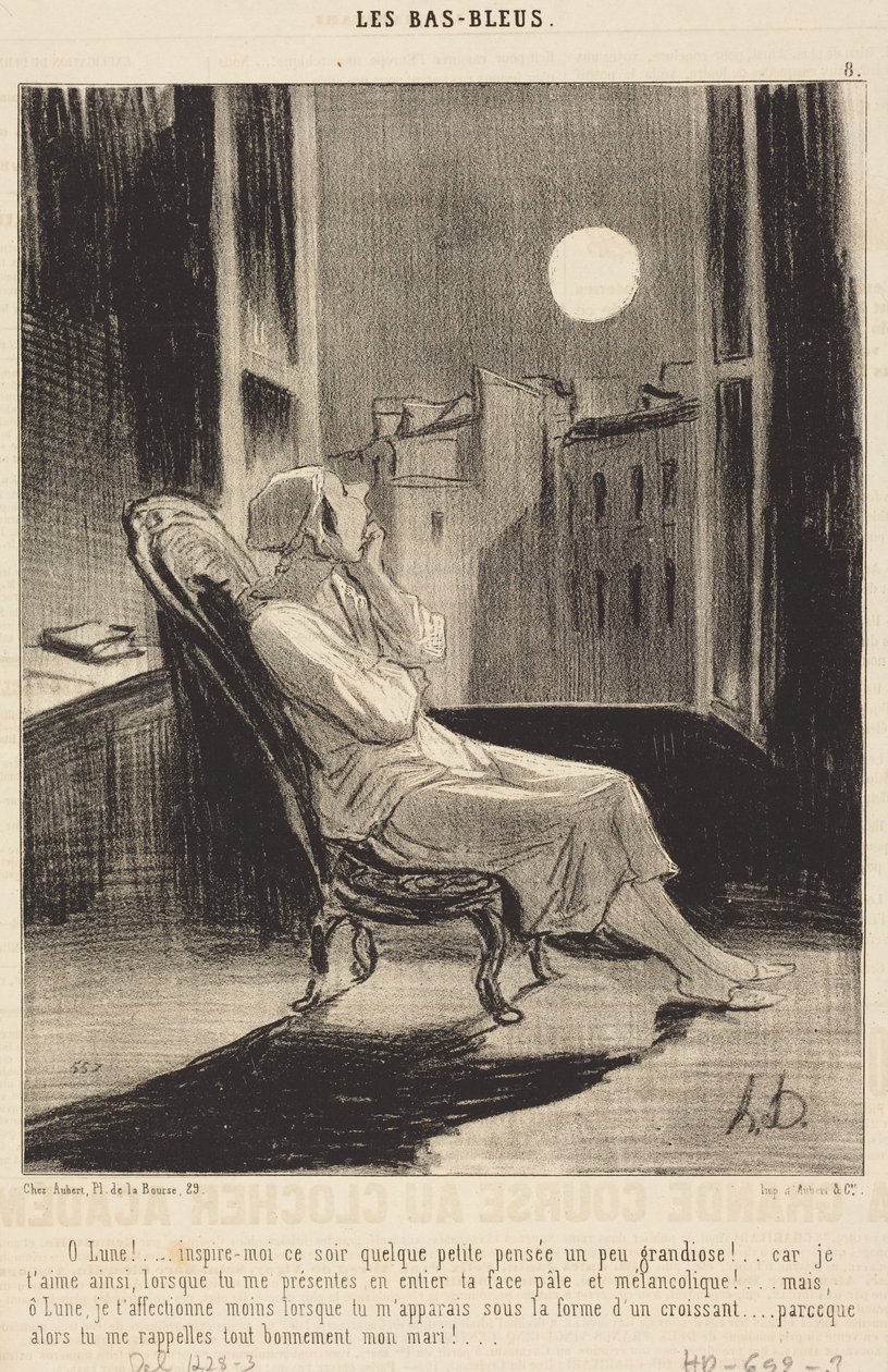 O Mond!... inspiriere mich heute Abend mit einem kleinen Gedanken... von Honoré Daumier