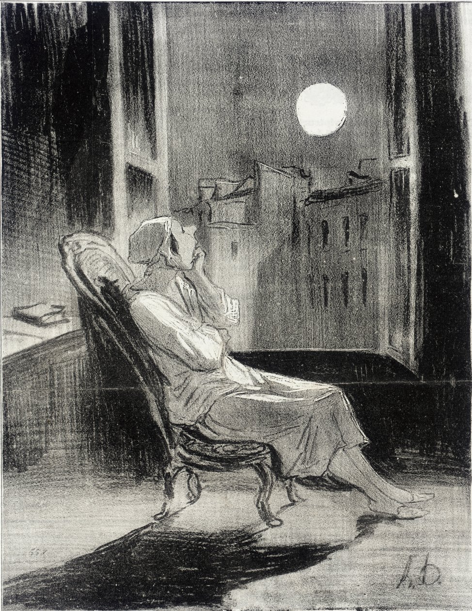 O Mond!... inspiriere mich heute Abend zu einem kleinen Gedanken... von Honoré Daumier