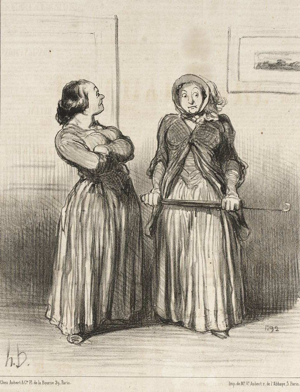 Man sagt, dass hübsche Frauen...gefragt sind... von Honoré Daumier
