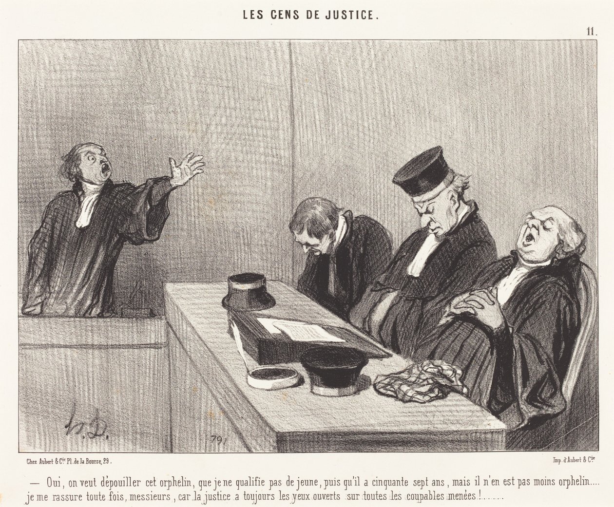 Ja, man will diesen Waisen berauben... von Honoré Daumier