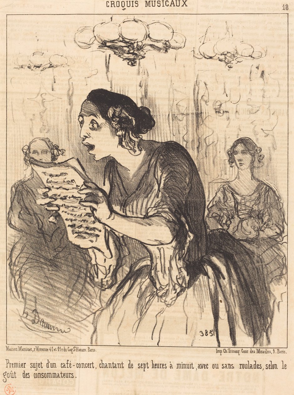 Erster Sänger eines Café-concerts... von Honoré Daumier