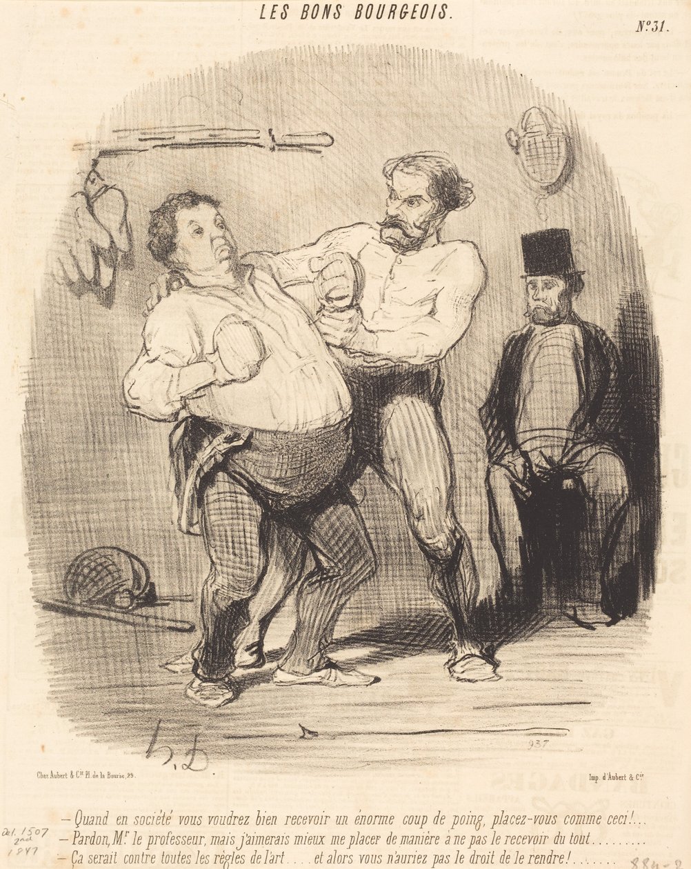 Wenn Sie in Gesellschaft bereitwillig einen... Schlag... hinnehmen... von Honoré Daumier
