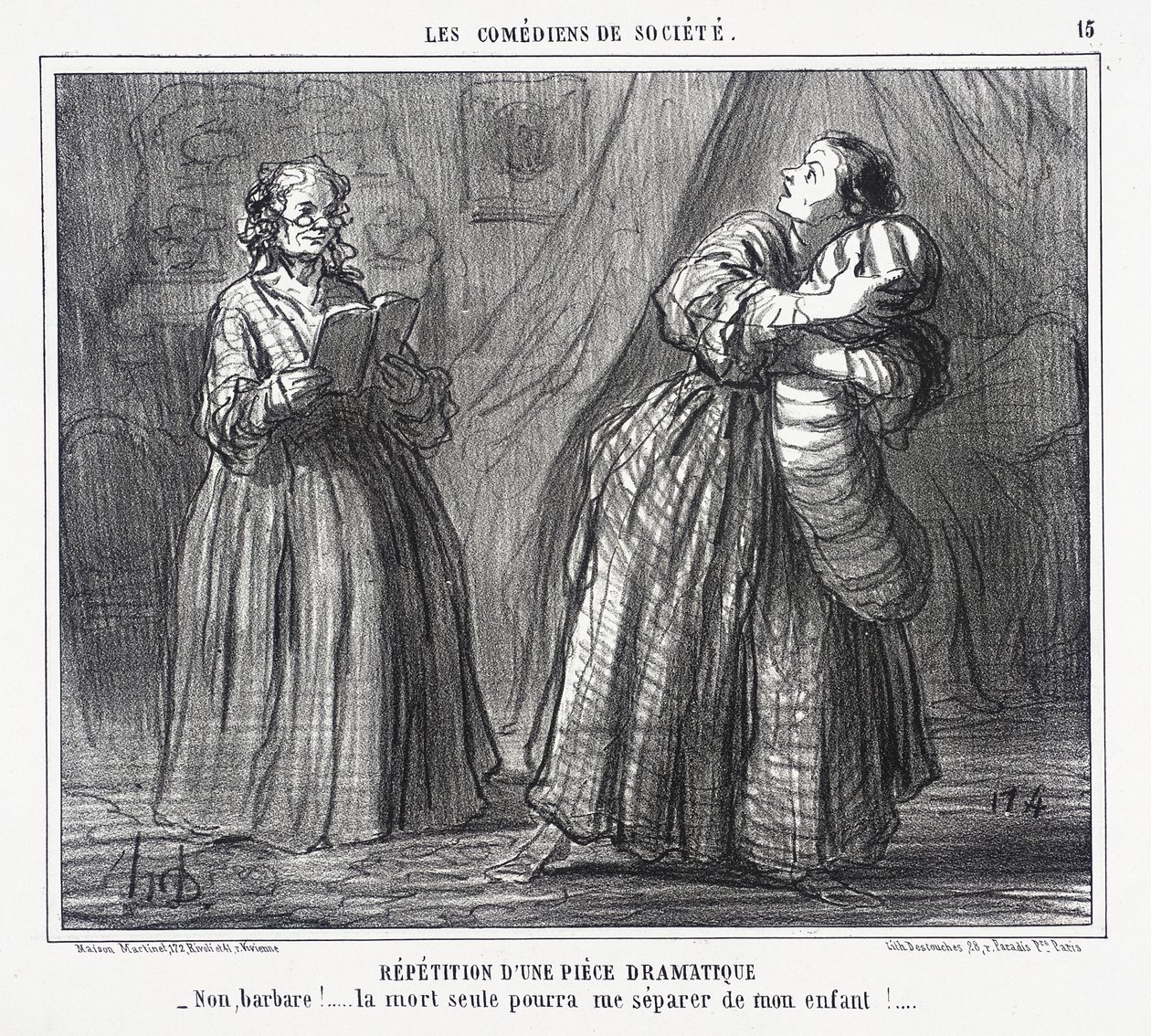 Probe eines Theaterstücks von Honoré Daumier