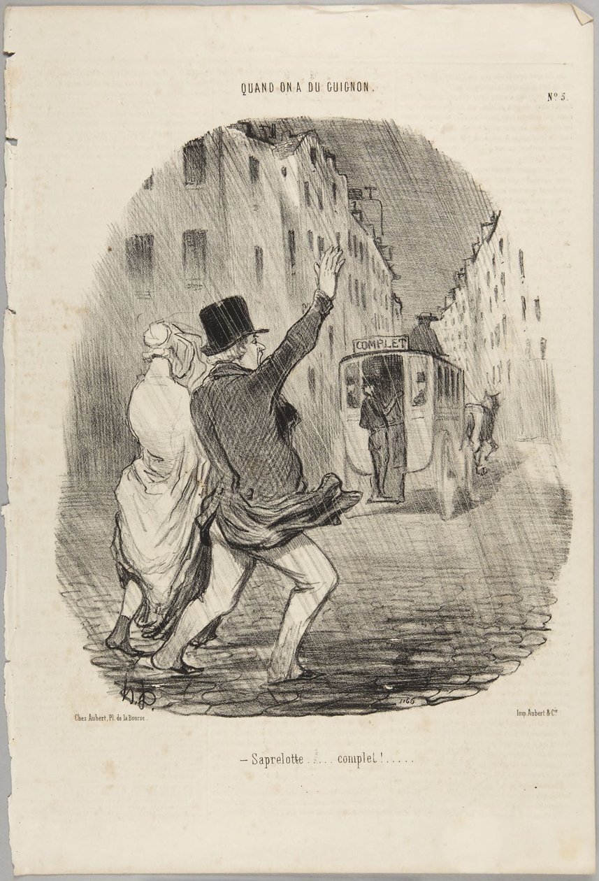 Saprelotte... komplett!, Nummer 5 aus der Serie Quand on a du Guignon aus Le Charivari von Honoré Daumier