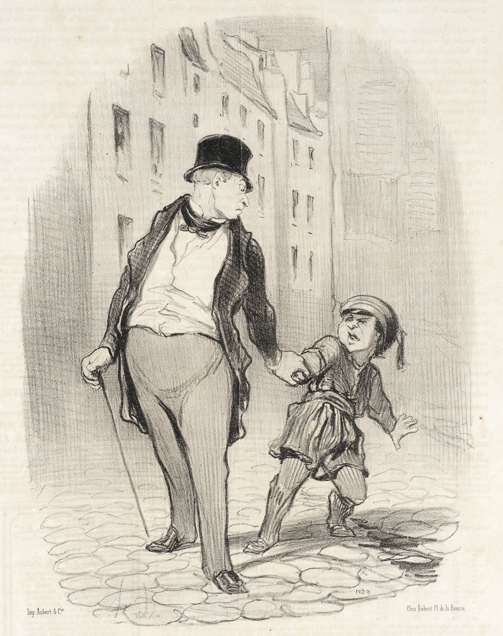 Wenn du nicht schneller als so zur Schule kommst von Honoré Daumier