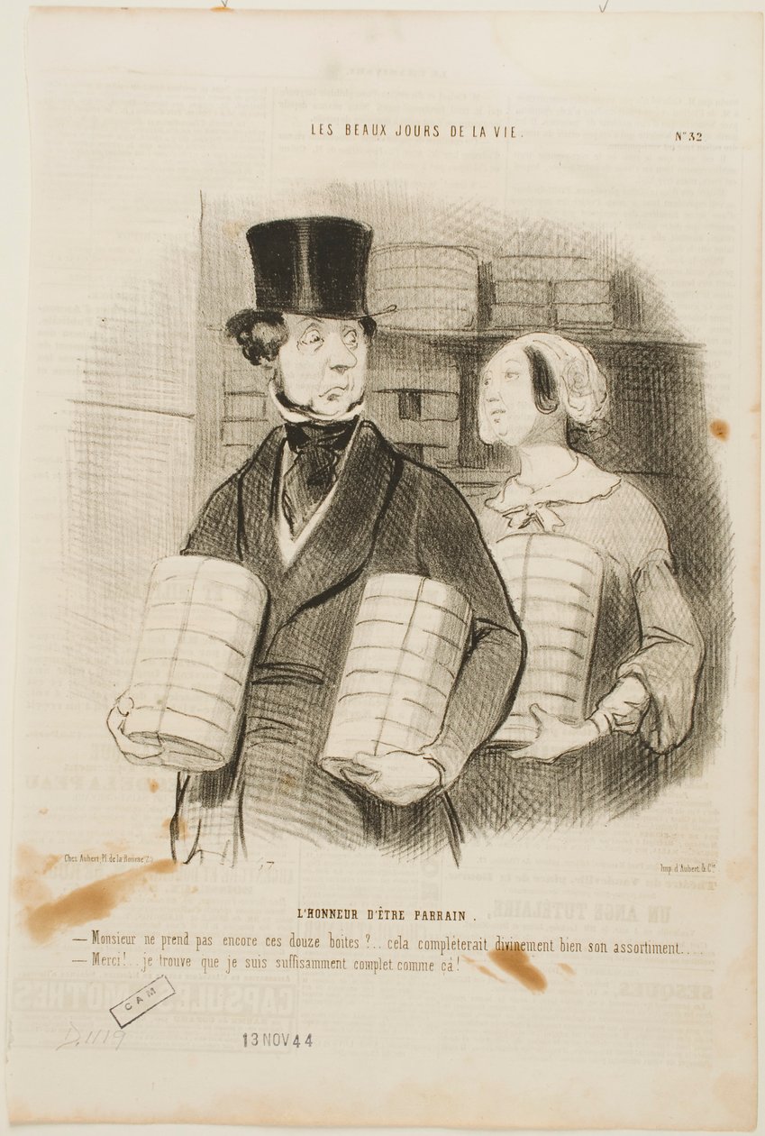 Die Ehre, Pate zu sein von Honoré Daumier
