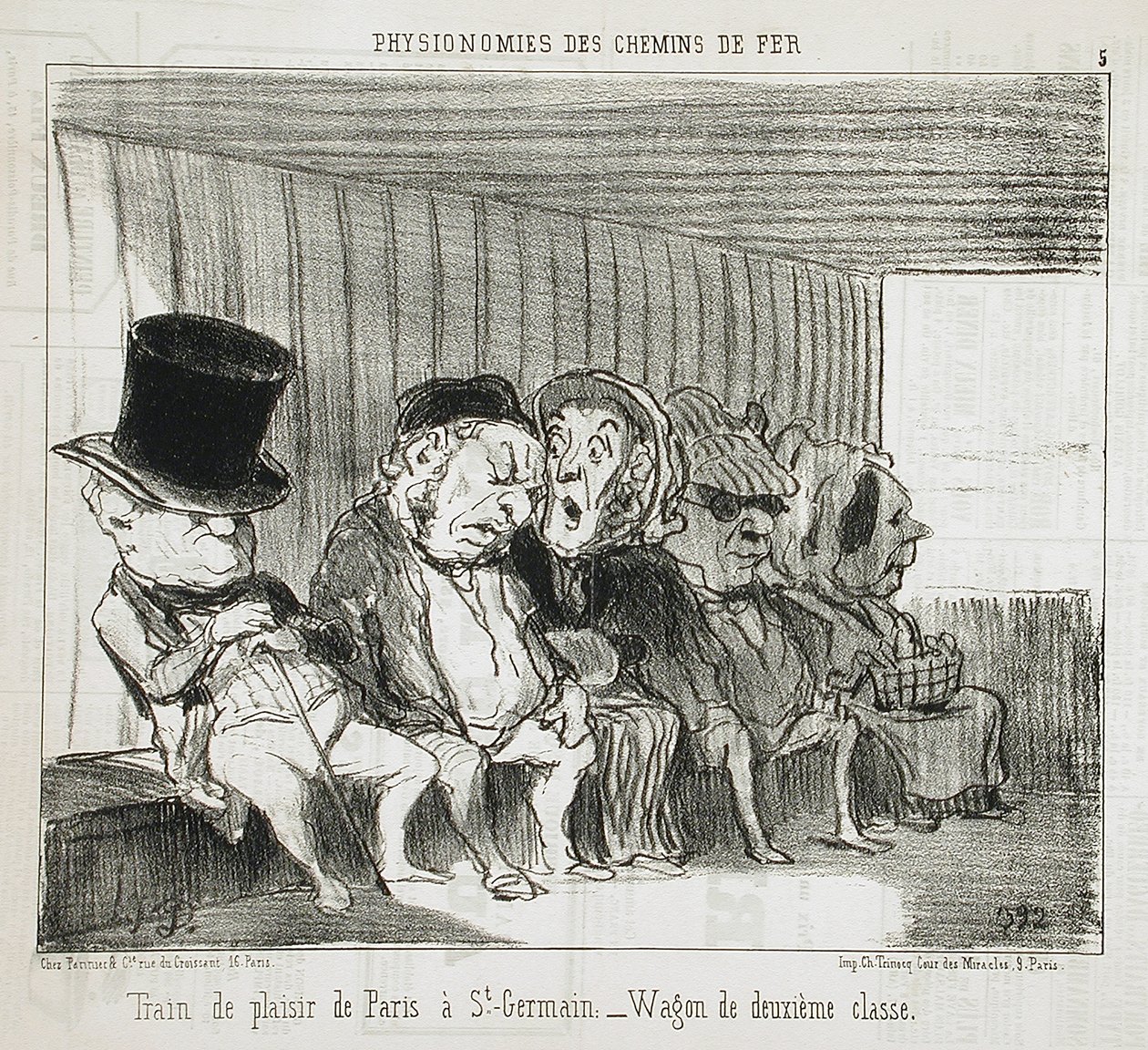 Vergnügungszug von Paris nach St-Germain... von Honoré Daumier