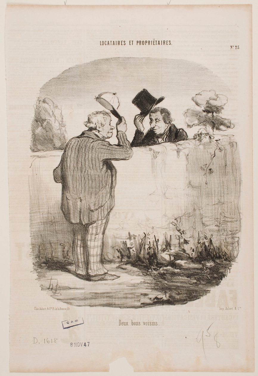 Zwei gute Nachbarn von Honoré Daumier