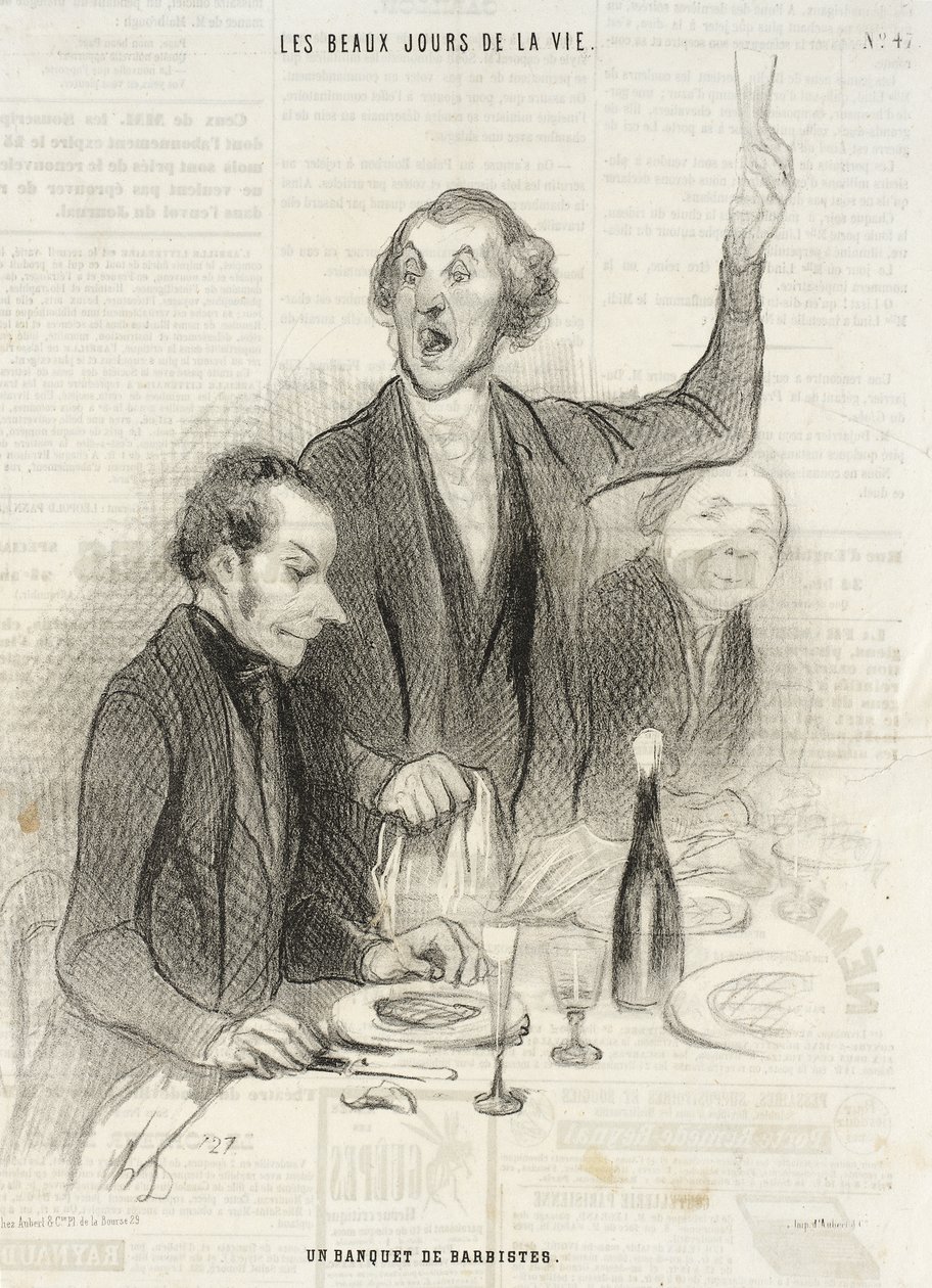 Ein Bankett der Barbisten von Honoré Daumier