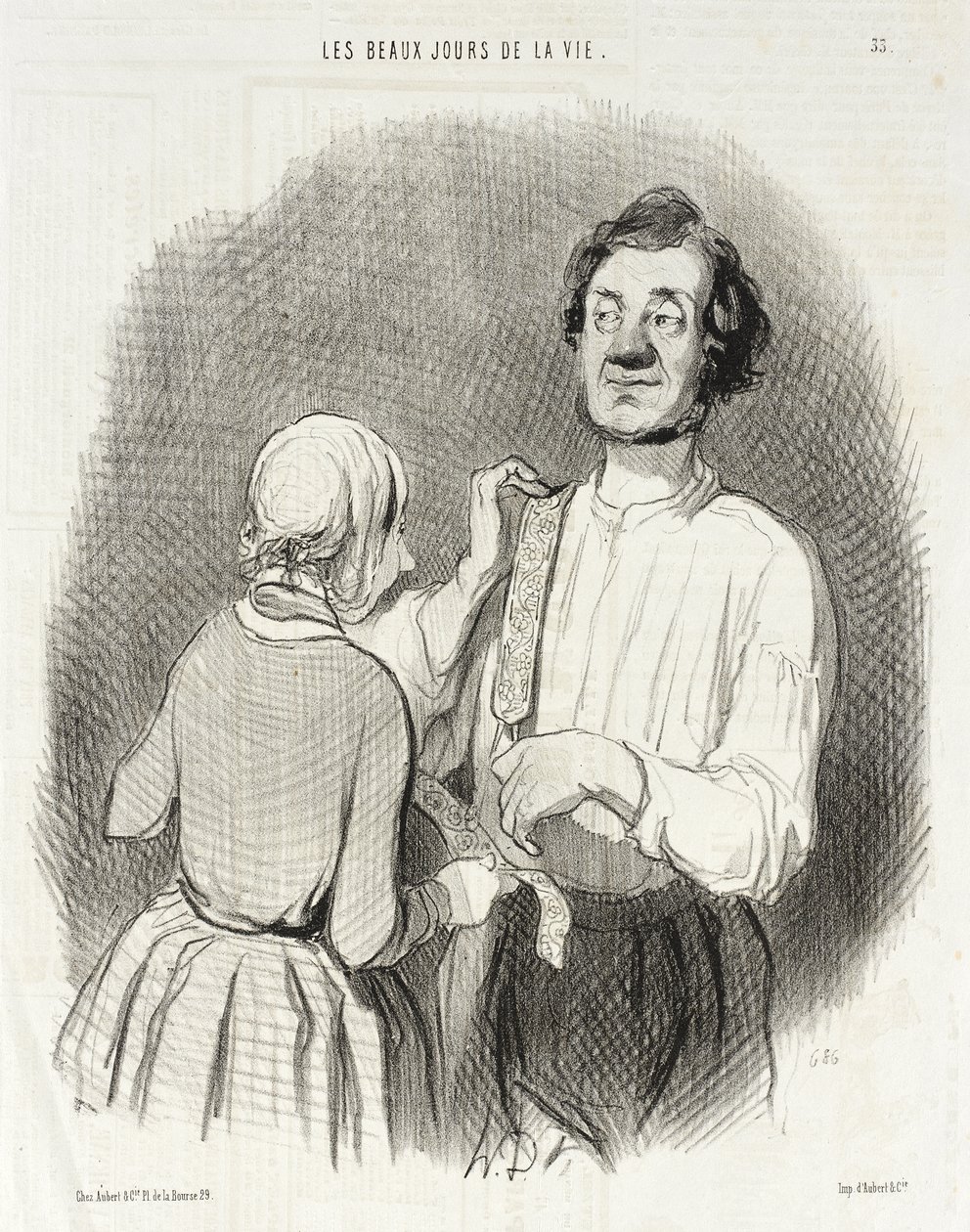 Ein Festtag und Hosenträger. von Honoré Daumier