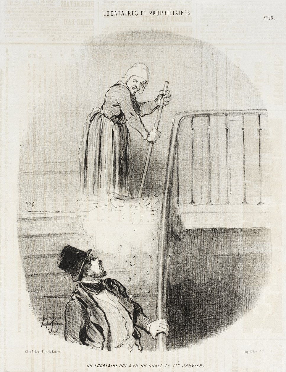 Ein Mieter, der am 1. Januar etwas vergessen hat von Honoré Daumier