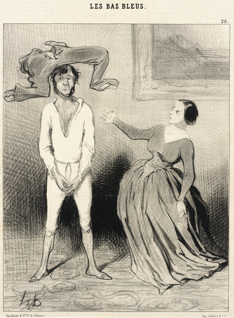 Eine Frau wie ich... einen Knopf wieder annähen?... von Honoré Daumier
